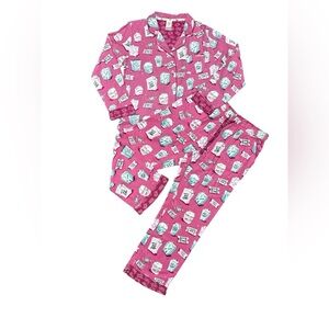 munki munki Pink Pajama Set with Fun Print